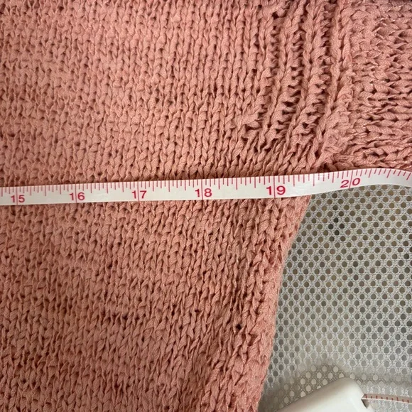 Philosophy Pink Cotton Knit V-Neck Sweater Size Large EUC Soft Oversized Boho - Picture 10 of 12